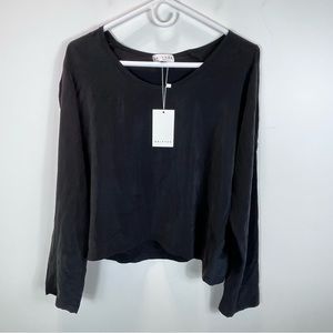 DRIFTER Los Angeles Silk Split Sleeve Top